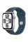 Apple Watch SE 2 2023 44mm GPS Silver Aluminum Case with Storm Blue Sport Band - S/M